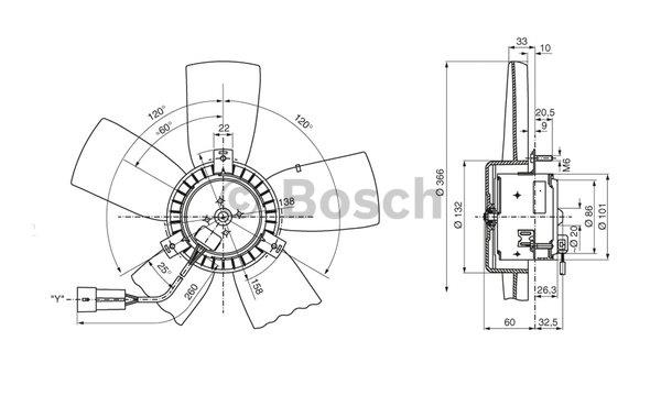 Radiator cooling fan motor Bosch 9 130 451 125