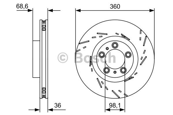 Bosch Brake disc – price 538 PLN
