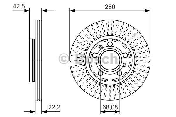 Bosch Rear vented brake disc – price 175 PLN