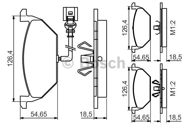 Front disc brake pads, set Bosch 0 986 495 213