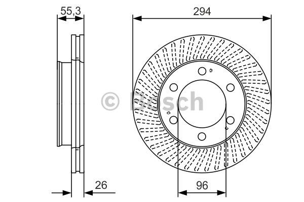 Bosch Front vented brake disc – price 183 PLN