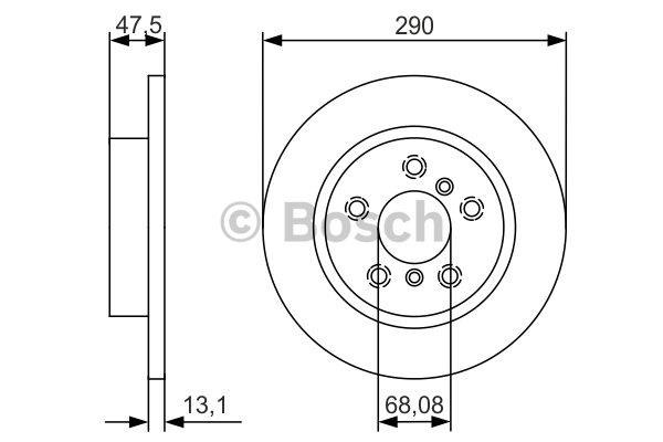 Bosch Rear brake disc, non-ventilated – price 194 PLN