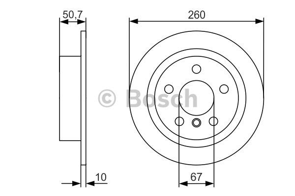 Bosch Rear brake disc, non-ventilated – price 127 PLN