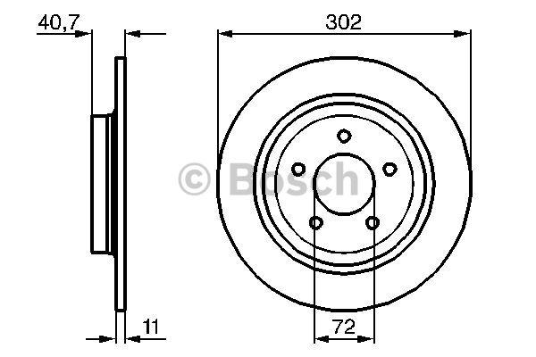 Bosch Rear solid brake disc – price 137 PLN