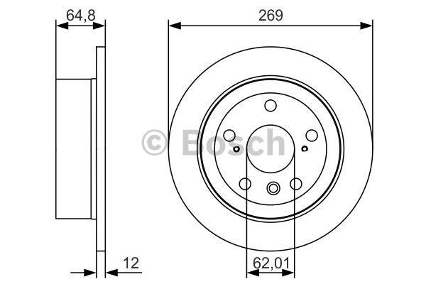 Bosch 0 986 479 T13 Rear brake disc, non-ventilated 0986479T13