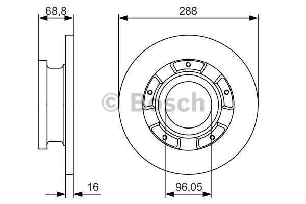 Bosch Rear solid brake disc – price 292 PLN