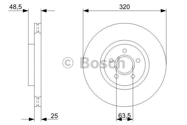 Bosch Front brake disc ventilated – price 226 PLN