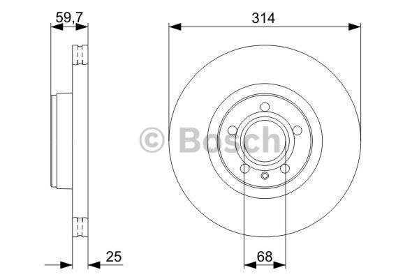 Bosch Front vented brake disc – price 312 PLN