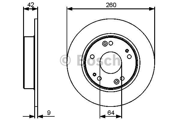 Rear brake disc, non-ventilated Bosch 0 986 479 C63