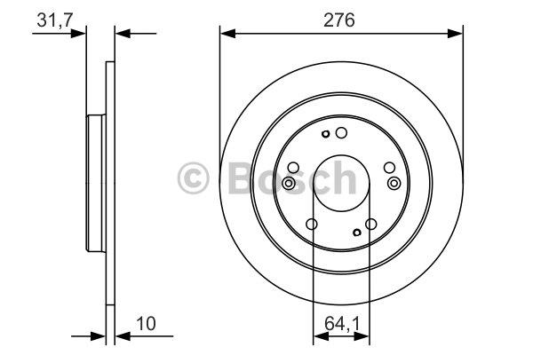 Bosch Rear solid brake disc – price 156 PLN