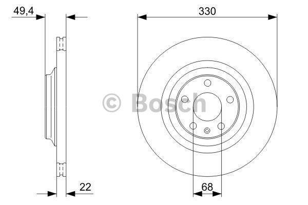 Bosch Rear vented brake disc – price 234 PLN
