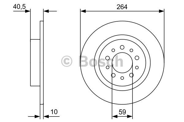 Bosch Rear solid brake disc – price 142 PLN