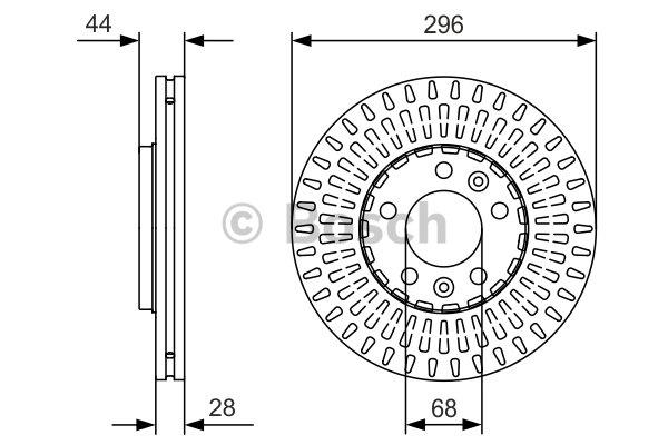 Bosch Front vented brake disc – price 325 PLN
