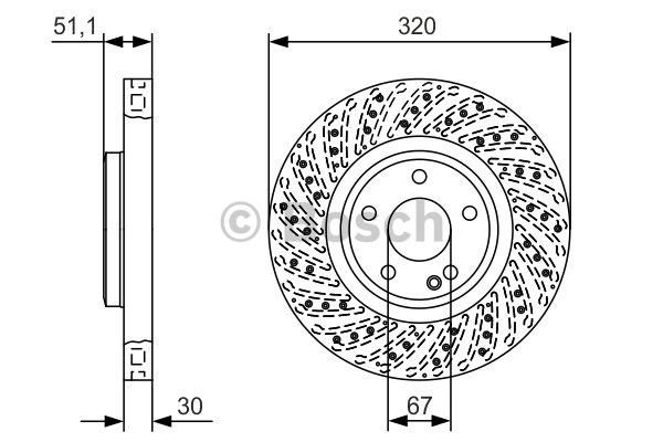 Bosch Front vented brake disc – price 273 PLN