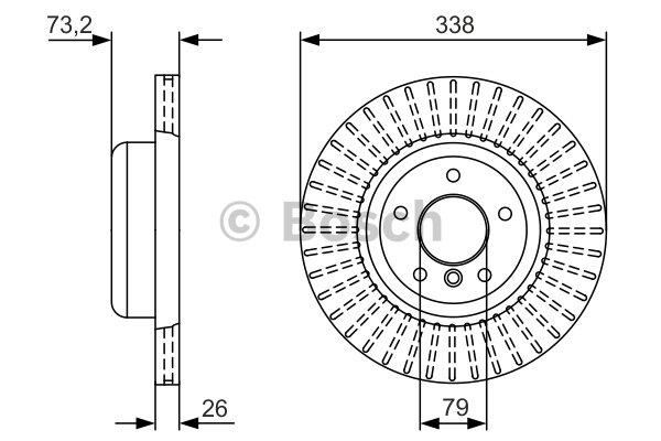 Bosch 0 986 479 U64 Front brake disc ventilated 0986479U64