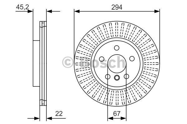 Bosch Front vented brake disc – price 195 PLN