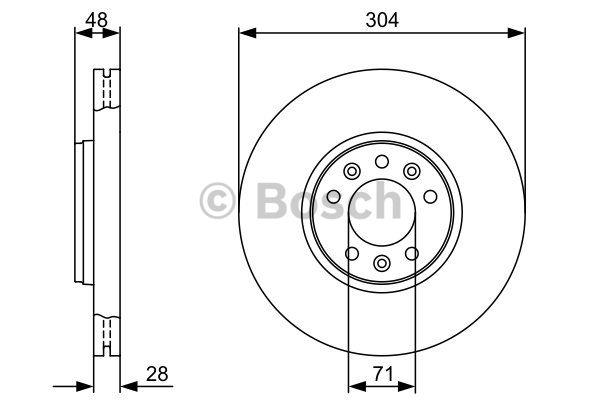Bosch Front vented brake disc – price 275 PLN