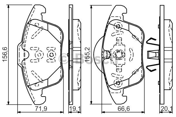 Bosch 0 986 TB3 184 Brake Pad Set, disc brake 0986TB3184