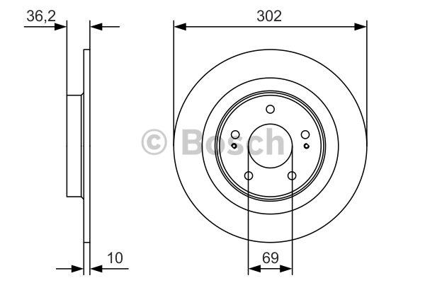 Bosch Rear brake disc, non-ventilated – price 170 PLN