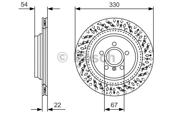 Bosch Rear vented brake disc – price 331 PLN