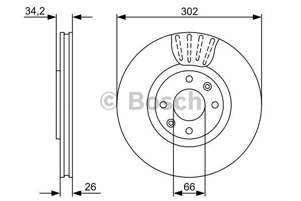 Bosch Front vented brake disc – price 219 PLN