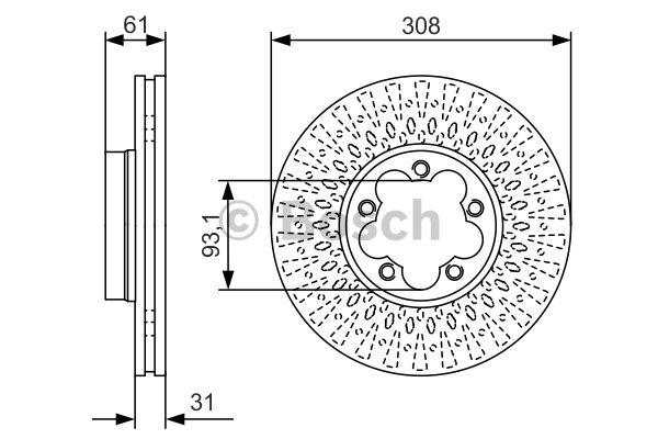 Bosch Front vented brake disc – price 278 PLN