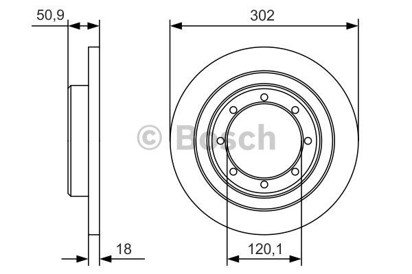 Bosch Rear brake disc, non-ventilated – price 229 PLN