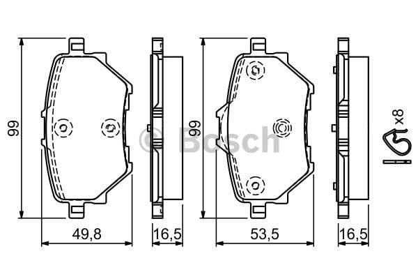 Bosch Brake pad set – price 157 PLN
