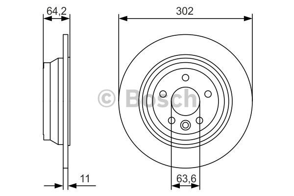 Bosch Rear solid brake disc – price 170 PLN