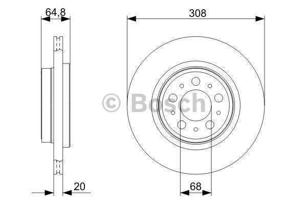Bosch Rear vented brake disc – price 201 PLN