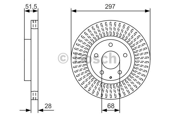 Front vented brake disc Bosch 0 986 479 B15