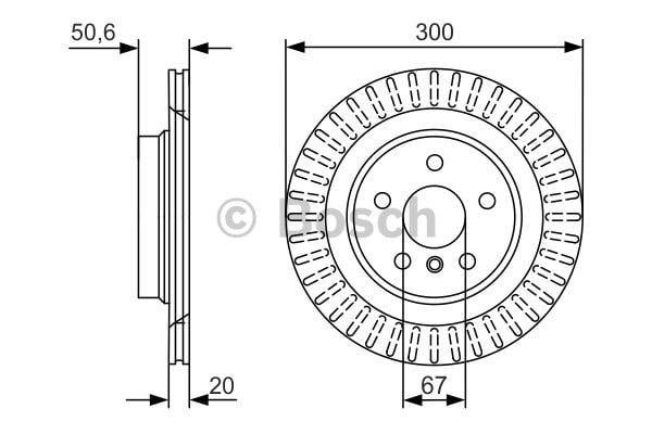 Bosch Rear vented brake disc – price 190 PLN