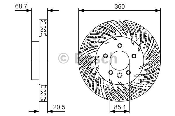 Bosch 0 986 479 V03 Front brake disc ventilated 0986479V03