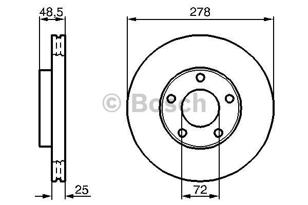 Bosch Front vented brake disc – price 180 PLN