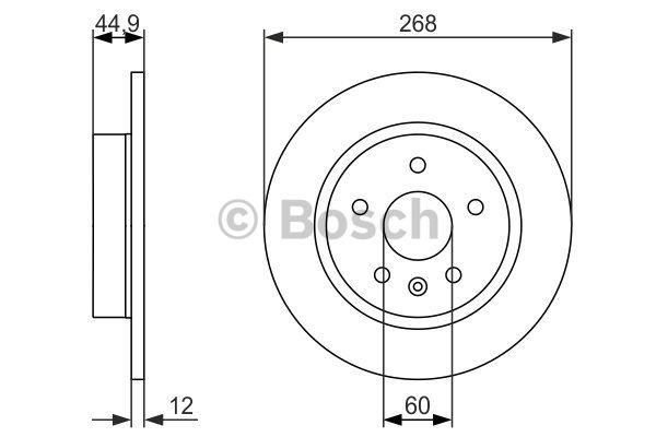 Bosch Rear brake disc, non-ventilated – price 162 PLN