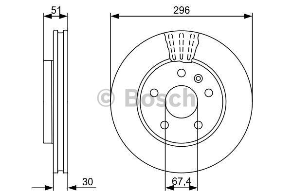 Bosch Front vented brake disc – price 261 PLN
