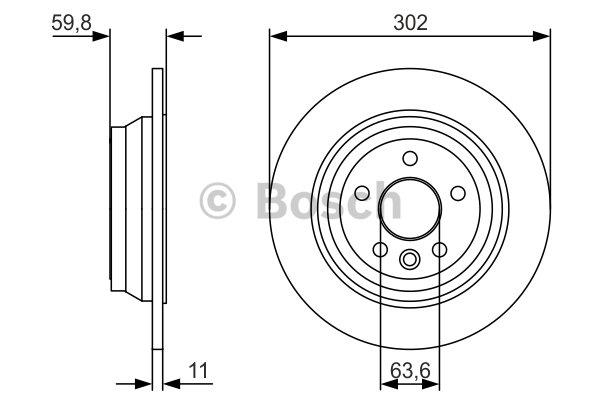 Bosch 0 986 479 U58 Rear brake disc, non-ventilated 0986479U58