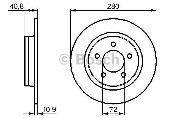 Bosch Rear solid brake disc – price 128 PLN