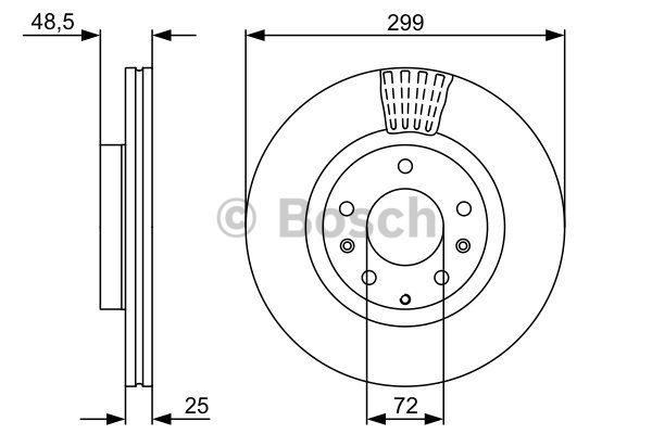 Bosch Front vented brake disc – price 231 PLN