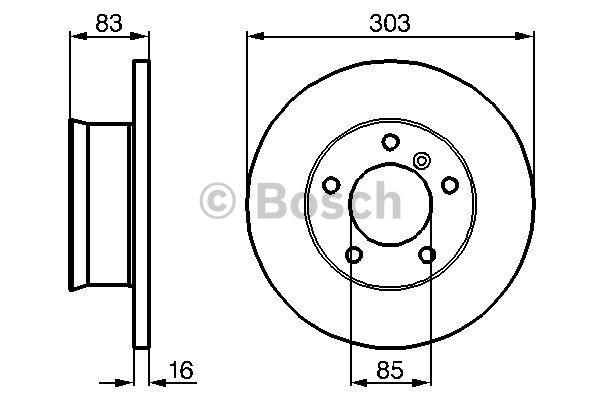 Bosch Unventilated front brake disc – price 219 PLN