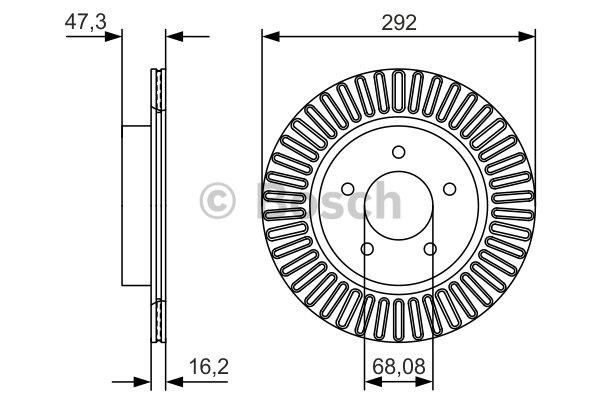 Bosch Rear vented brake disc – price 214 PLN