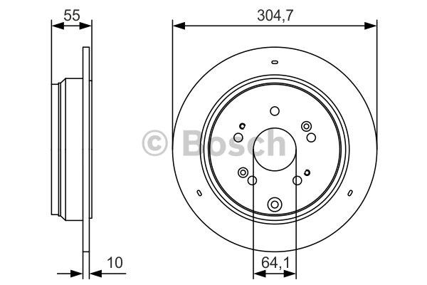 Bosch 0 986 479 T85 Rear brake disc, non-ventilated 0986479T85