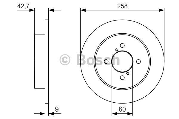 Bosch 0 986 479 U95 Rear brake disc, non-ventilated 0986479U95