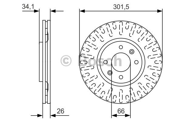 Bosch Front brake disc ventilated – price 228 PLN