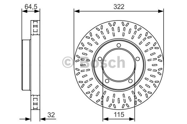 Bosch 0 986 479 T23 Front brake disc ventilated 0986479T23