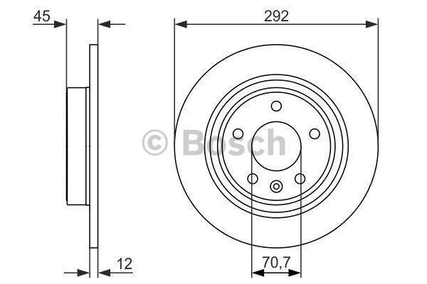 Bosch Rear solid brake disc – price 185 PLN