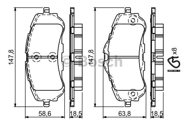 Bosch Brake pad set – price 199 PLN