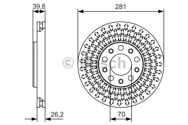Bosch Front vented brake disc – price 240 PLN
