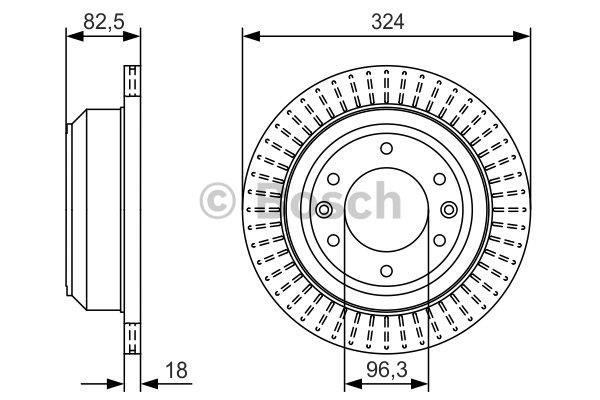 Rear vented brake disc Bosch 0 986 479 U29