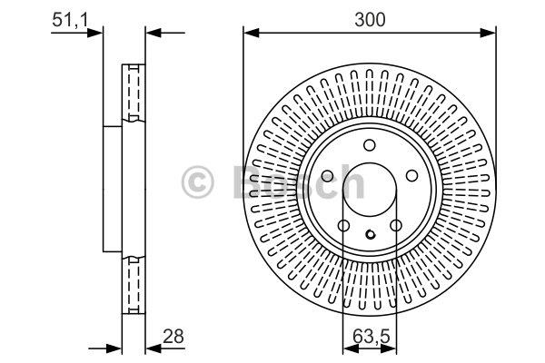 Bosch 0 986 479 V33 Front brake disc ventilated 0986479V33